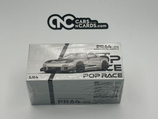 POPRACE 1:64 Mazda RX7 RE-AMEMIYA Widebody Silver Japan MINICAR A GOGO Exclusive