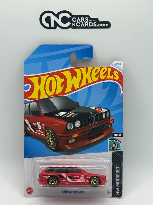 2024 Hot Wheels HW Modified 10/10 BMW M3 Wagon Red 138/250 (Card Damage)