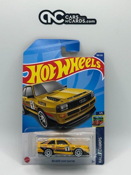 2022 Hot Wheels Rally Champs 1/5 '84 Audi Sport Quattro Yellow (Card Damage)