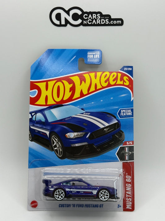 2025 Hot Wheels Mustang 60 5/5 Custom '18 Ford Mustang GT Blue
