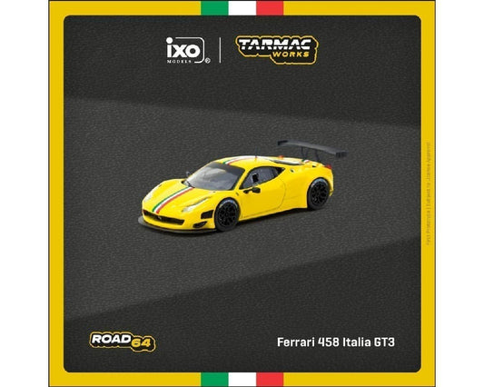 Tarmac Works 1:64 Ferrari 458 Italia GT3 – Yellow – Road64-ixo Models