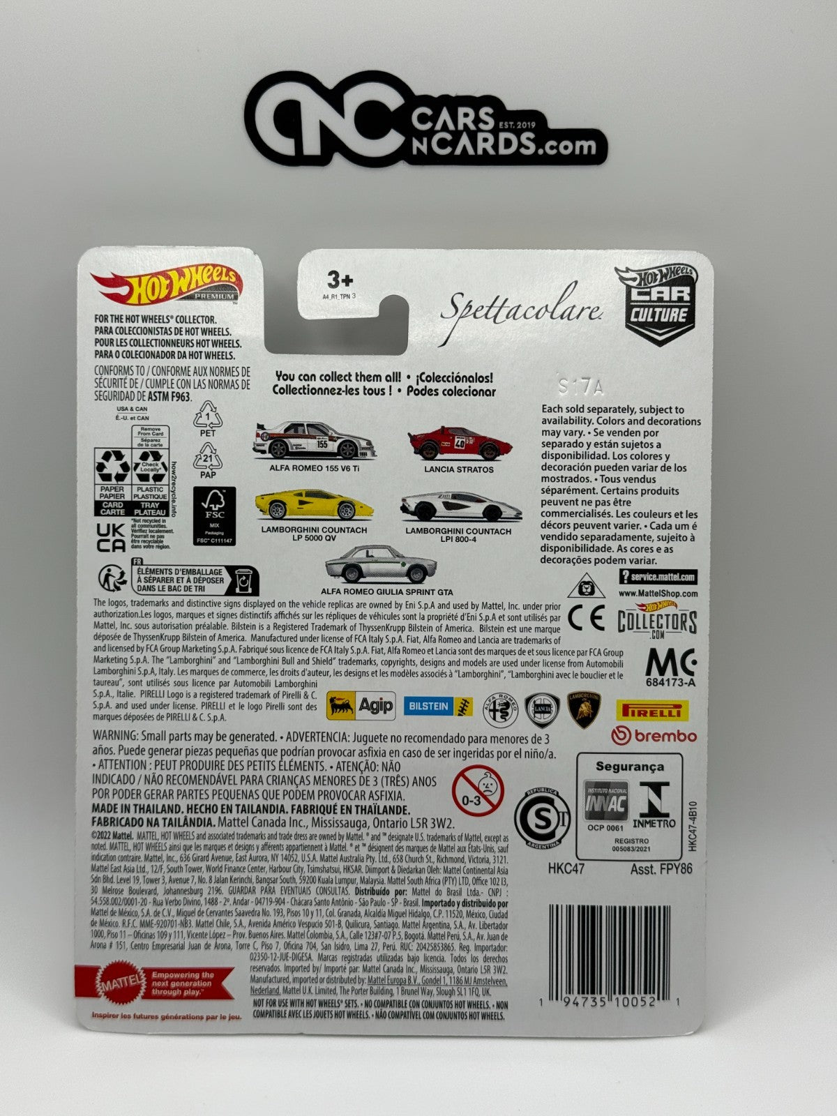 2023 Hot Wheels Premium Car Culture Spettacolare Lamborghini Countach LP 5000 QV