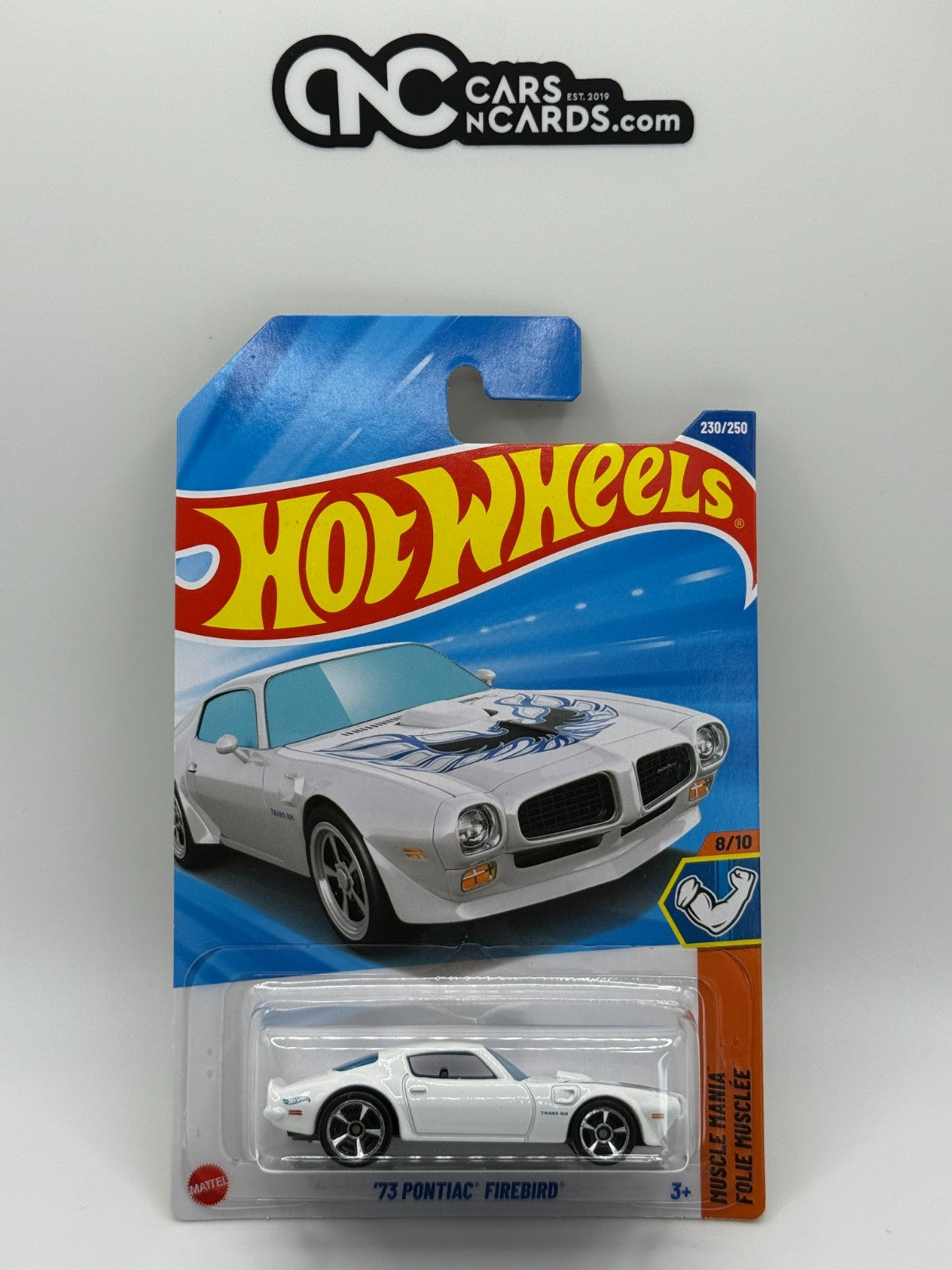 2025 Hot Wheels Muscle Mania 8/10 '73 Pontiac Firebird White (Soft Corners)