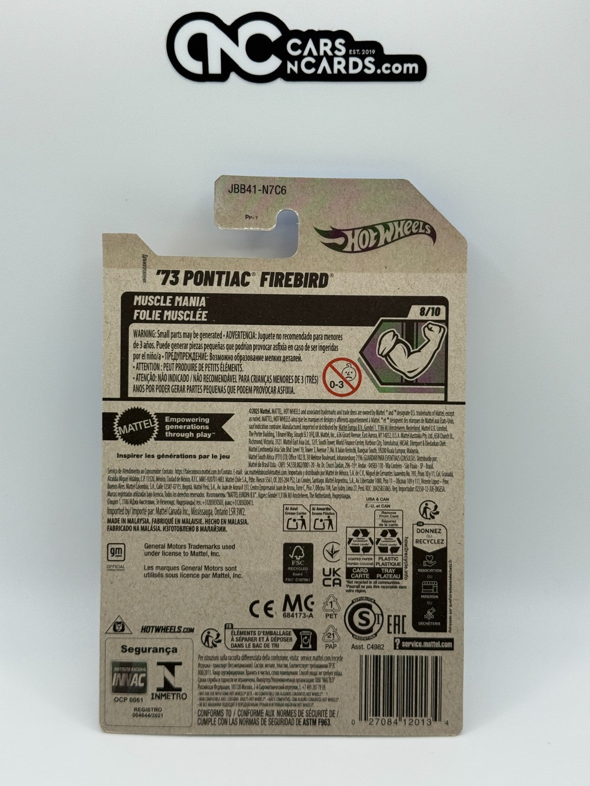 2025 Hot Wheels Muscle Mania 8/10 '73 Pontiac Firebird White (Soft Corners)