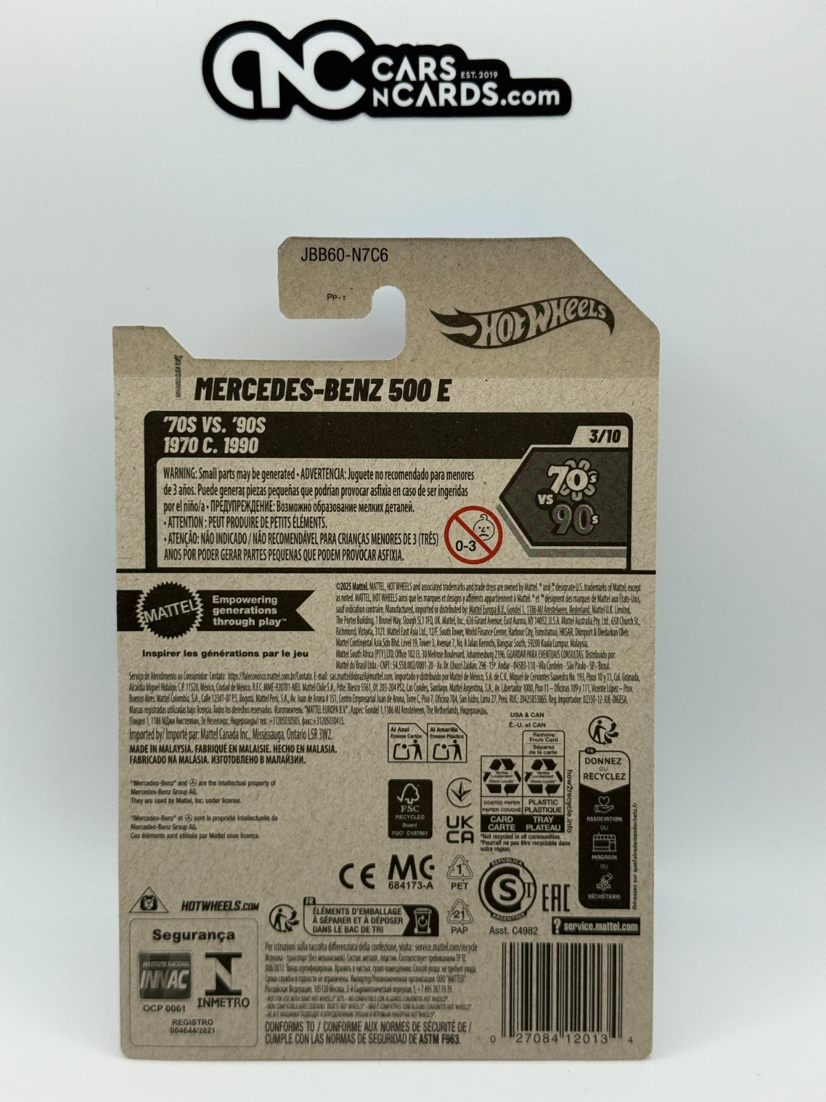 2025 Hot Wheels '70s Vs '90s 3/10 Mercedes-Benz 500 E Gray