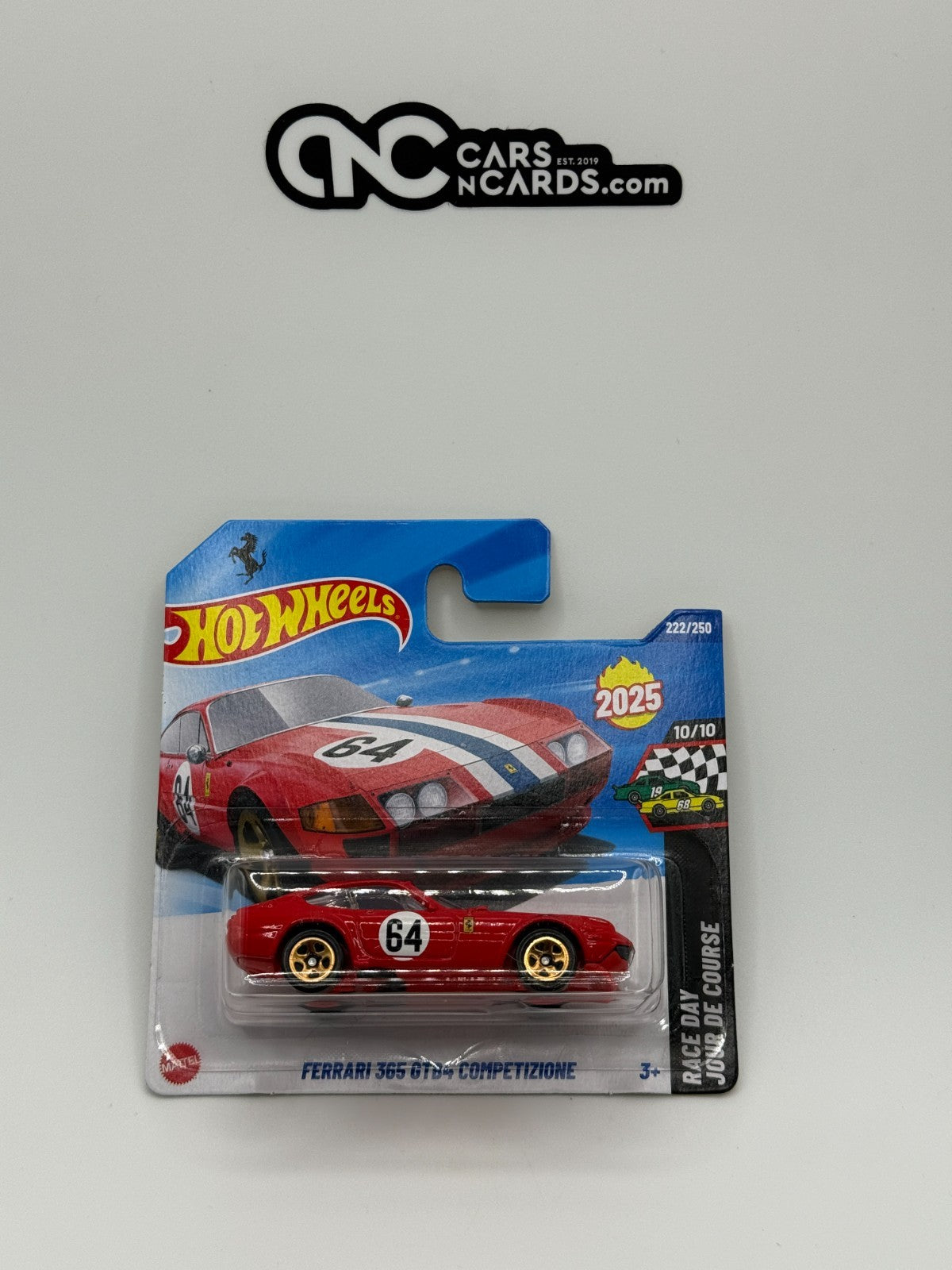 2025 Hot Wheels Race Day 10/10 Ferrari 365 GTB4 Competizione Short Card