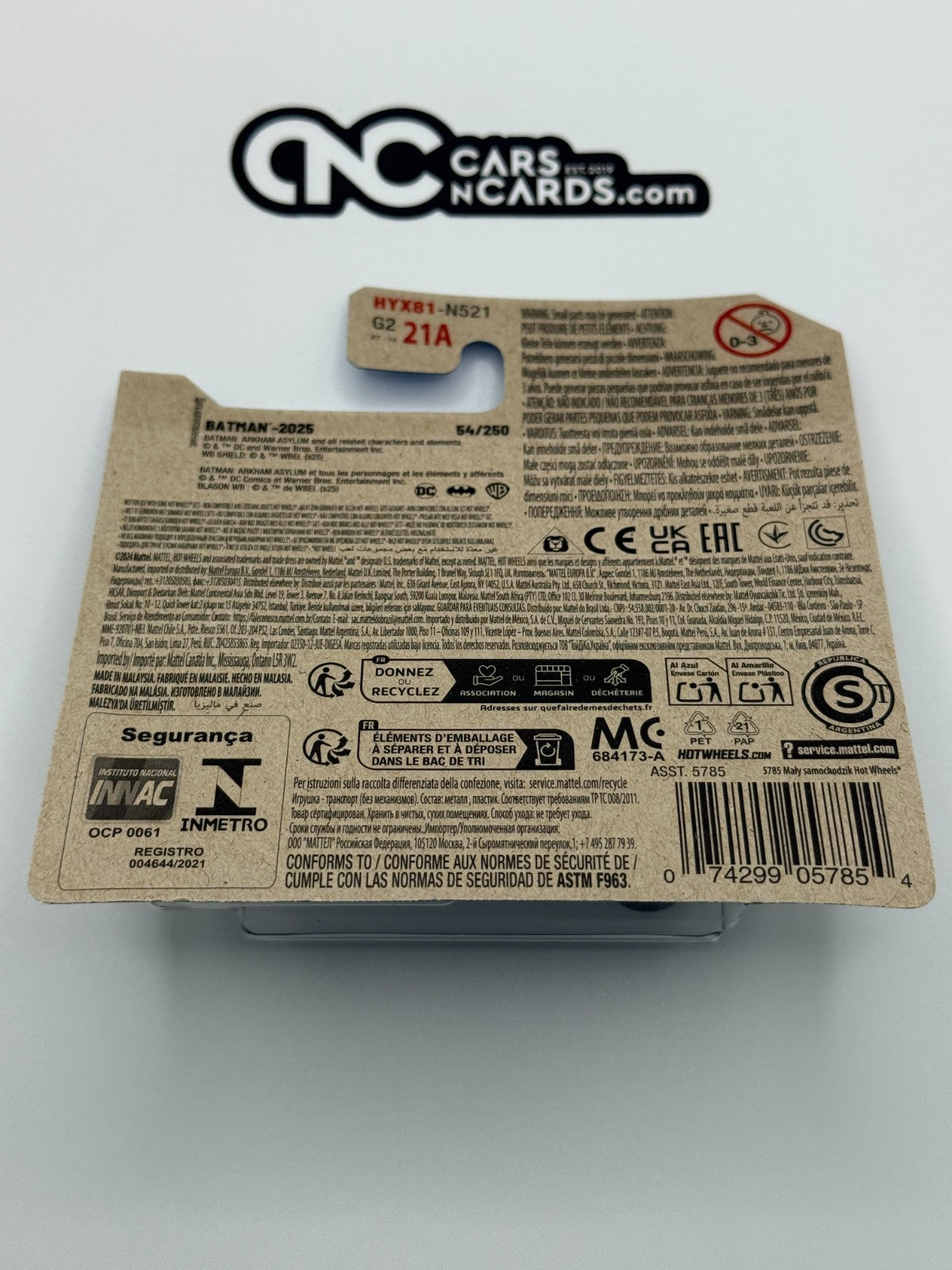 2025 Hot Wheels Batman 2/5 Batman : Arkham Asylum Batmobile Black Short Card