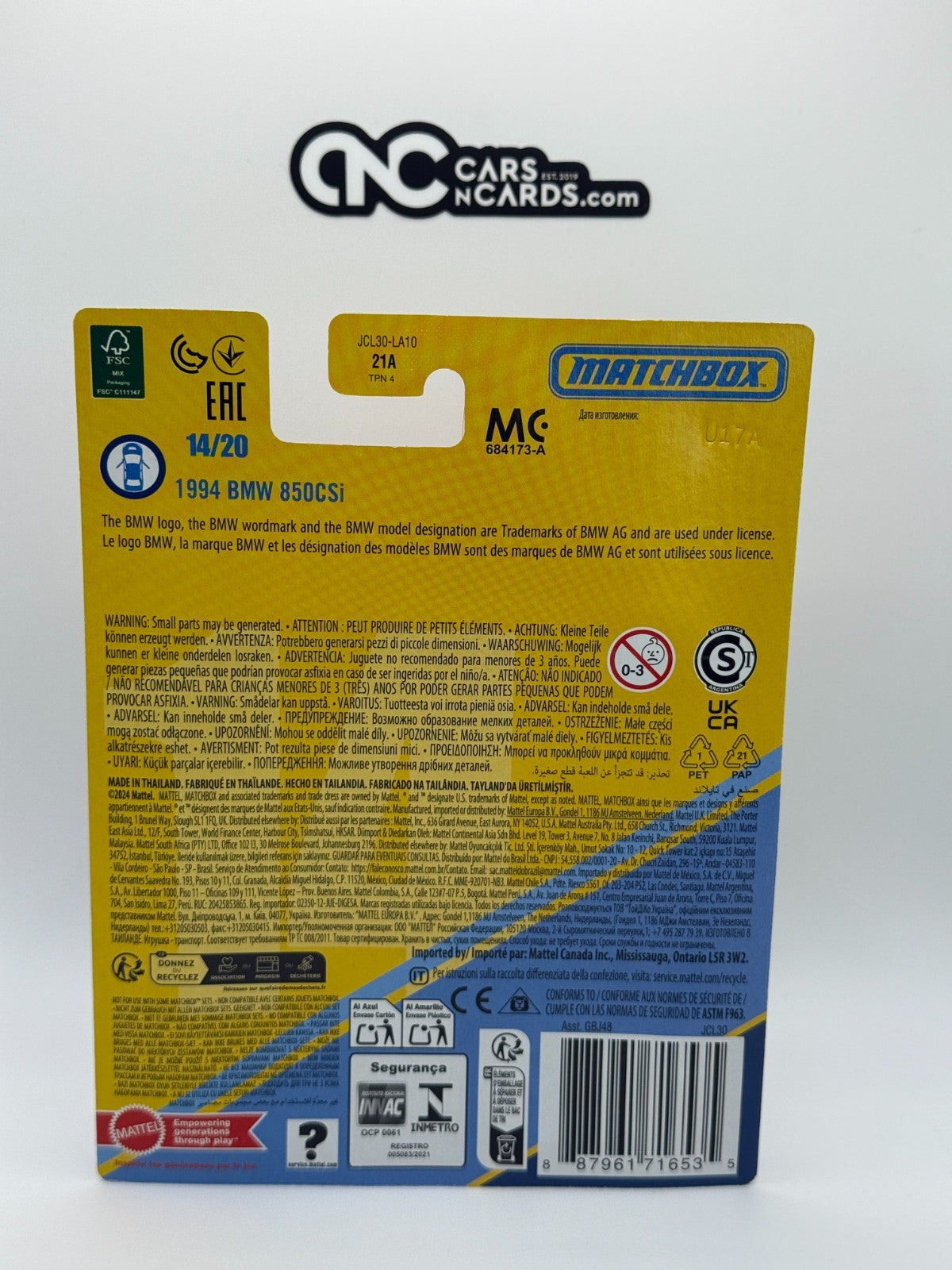 2025 Matchbox Collectors 14/20 1994 BMW 850 CSi