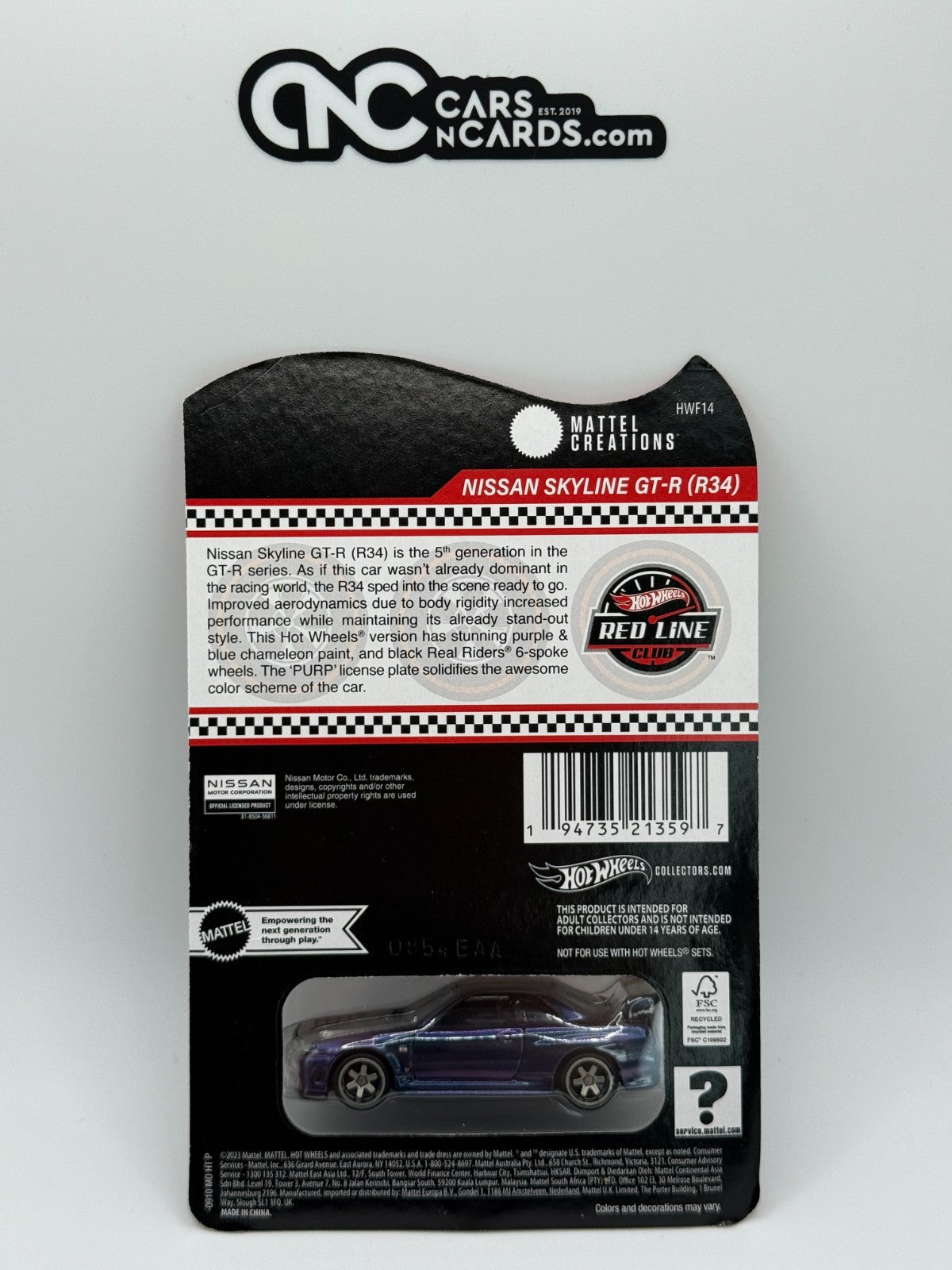 2024 Hot Wheels RLC Chameleon Nissan Skyline GT-R (R34) With Protector