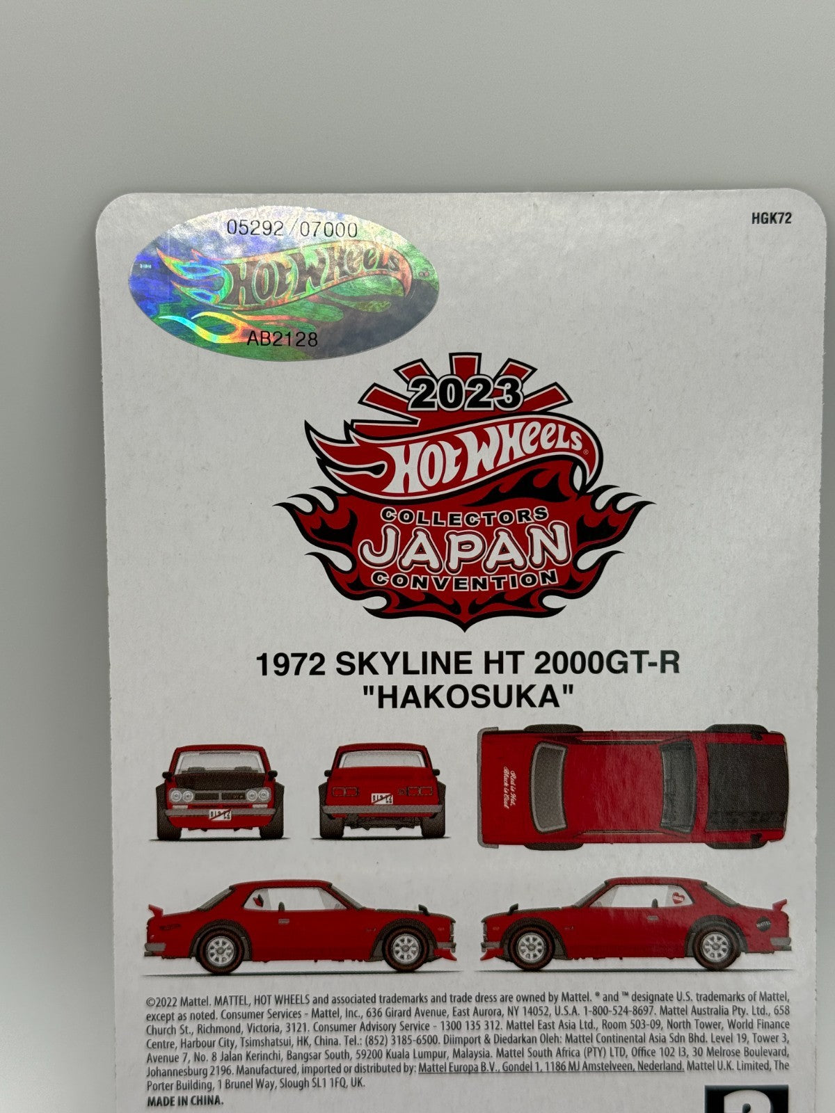 ミニカー HOT WHEELS COLLECTORS JAPAN CONVENTION Hot Wheels RLC Japan Convention 67 Camaro 40 year limited