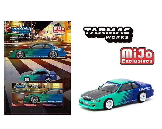 Tarmac Works 1:64 VERTEX Nissan Silvia (S13) Falken – Blue – MiJo Exclusives