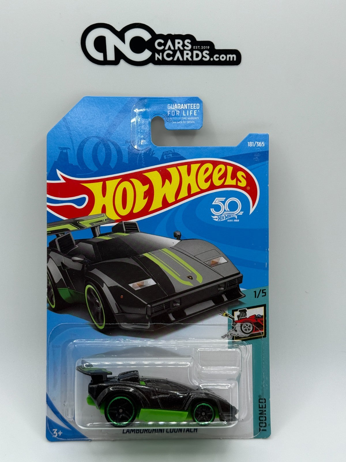 2018 Hot Wheels Tooned 1/5 Lamborgini Countach Black