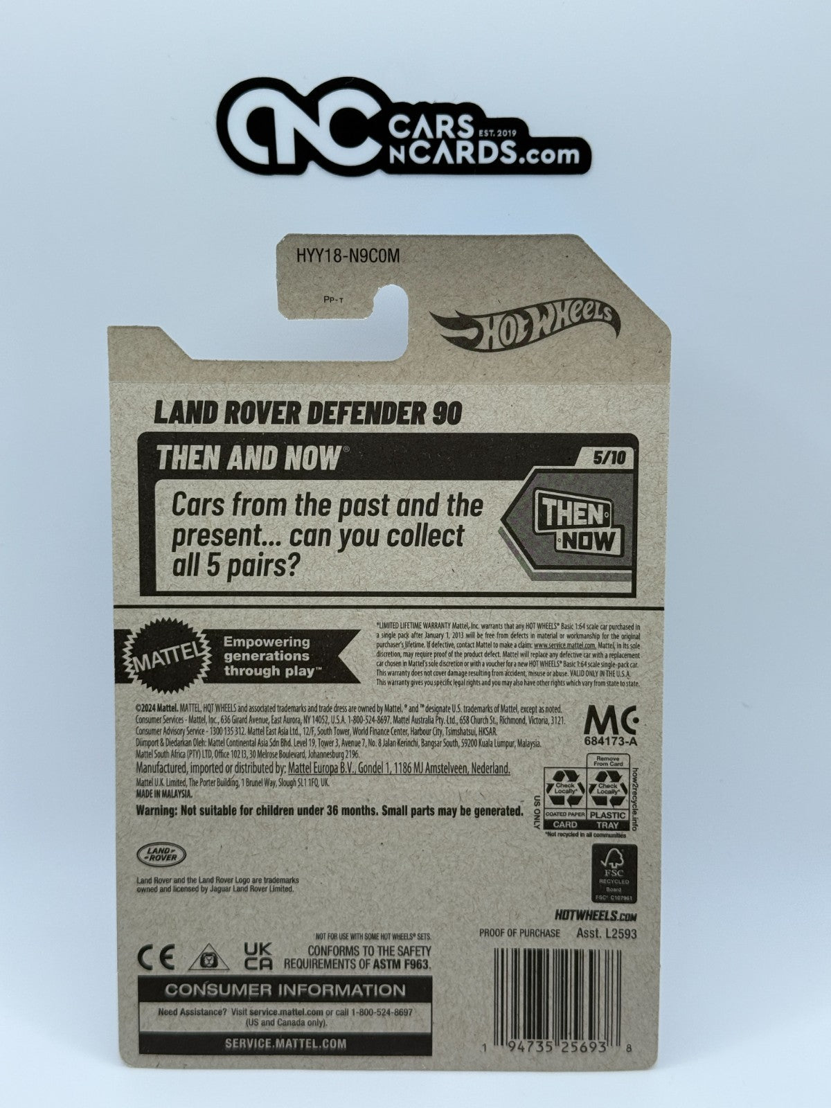 2025 Hot Wheels Then and Now 5/10 Zamac Land Rover Defender 90