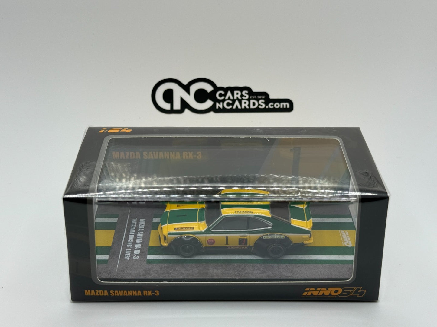 INNO64 1:64 MAZDA SAVANNA RX3 "KATAYAMA RACING" Livery IN64-RX3-KTYM