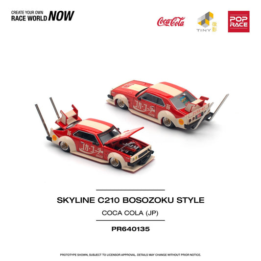 POPRACE 1:64 SKYLINE C210 KAIDO RACER (BOSOZOKU STYLE) - COCA COLA JP