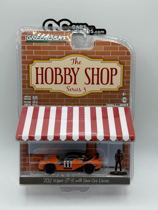 Greenlight The Hobby Shop Series 3 2011 Nissan GT-R With Race Car Driver