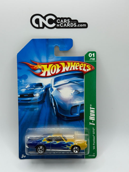 2007 Hot Wheels T-Hunt Treasure Hunt 01/12 '69 Pontiac GTO (Small Crease)