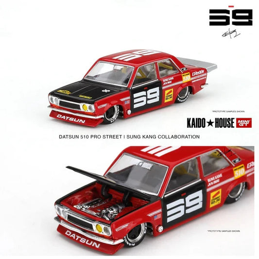 Kaido House x Mini GT 1:64 003 Datsun 510 Pro Street Red Open Box