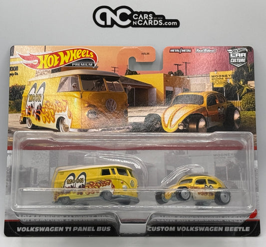 2022 Hot Wheels Premium Car Culture 2 Pack Volkswagen T1 Panel Bus & Beetle