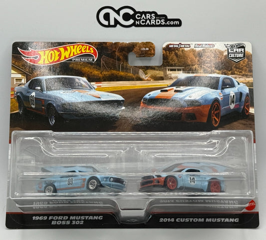 2022 Hot Wheels Premium Car Culture 2 Pack Ford Mustang Boss 302 & 2014 Mustang