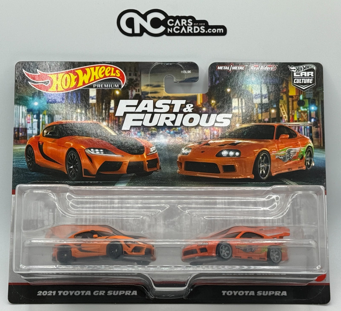 2023 Hot Wheels Premium 2 Pack 2021 Toyota GR Supra & Toyota Supra W/Protector
