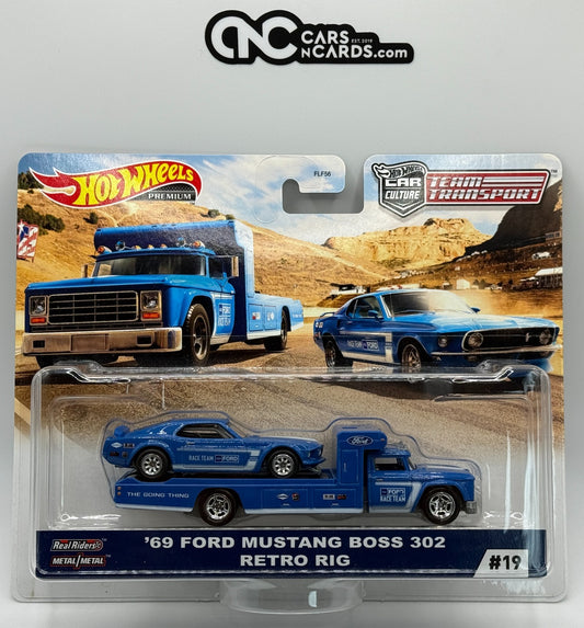 2019 Hot Wheels Premium Team Transport #19 '69 Ford Mustang Boss 302 Retro Rig