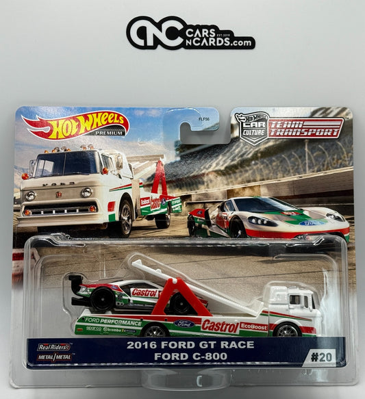 2020 Hot Wheels Premium Team Transport #20 2016 Ford GT Race Ford C-800 Castrol