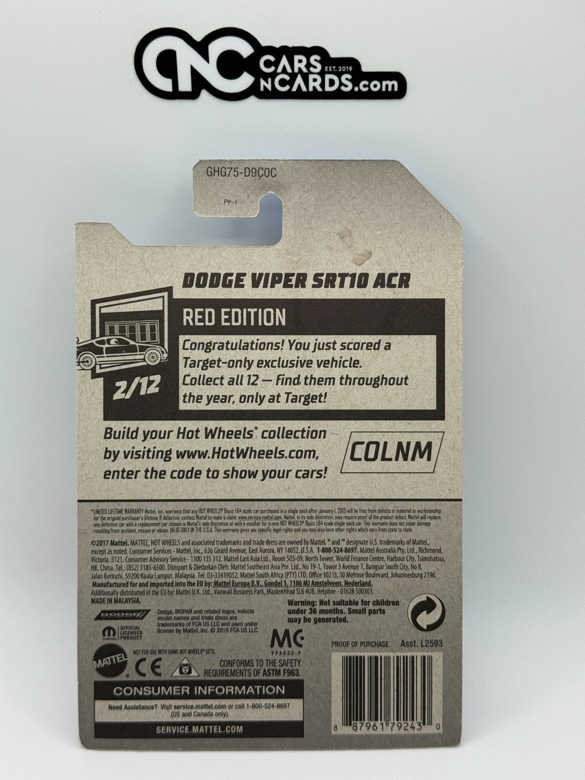 2020 Hot Wheels Red Edition 2/12 Dodge Viper SRT10 ACR