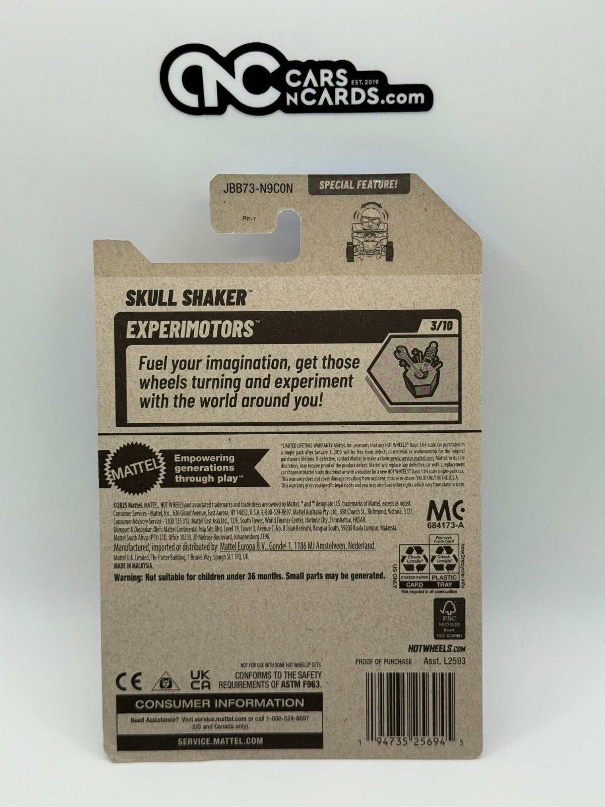 2025 Hot Wheels Experimotors 3/10 Skull Shaker