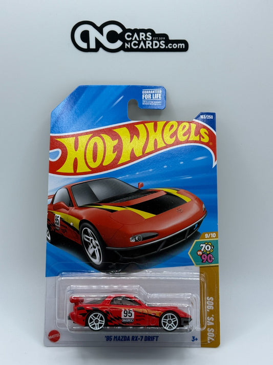 2025 Hot Wheels '70s VS. '90s 9/10 '95 Mazda RX-7 Drift Red