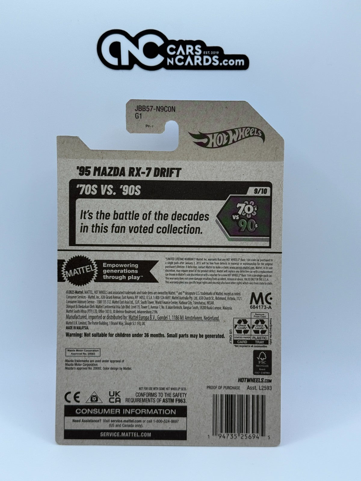 2025 Hot Wheels '70s VS. '90s 9/10 '95 Mazda RX-7 Drift Red