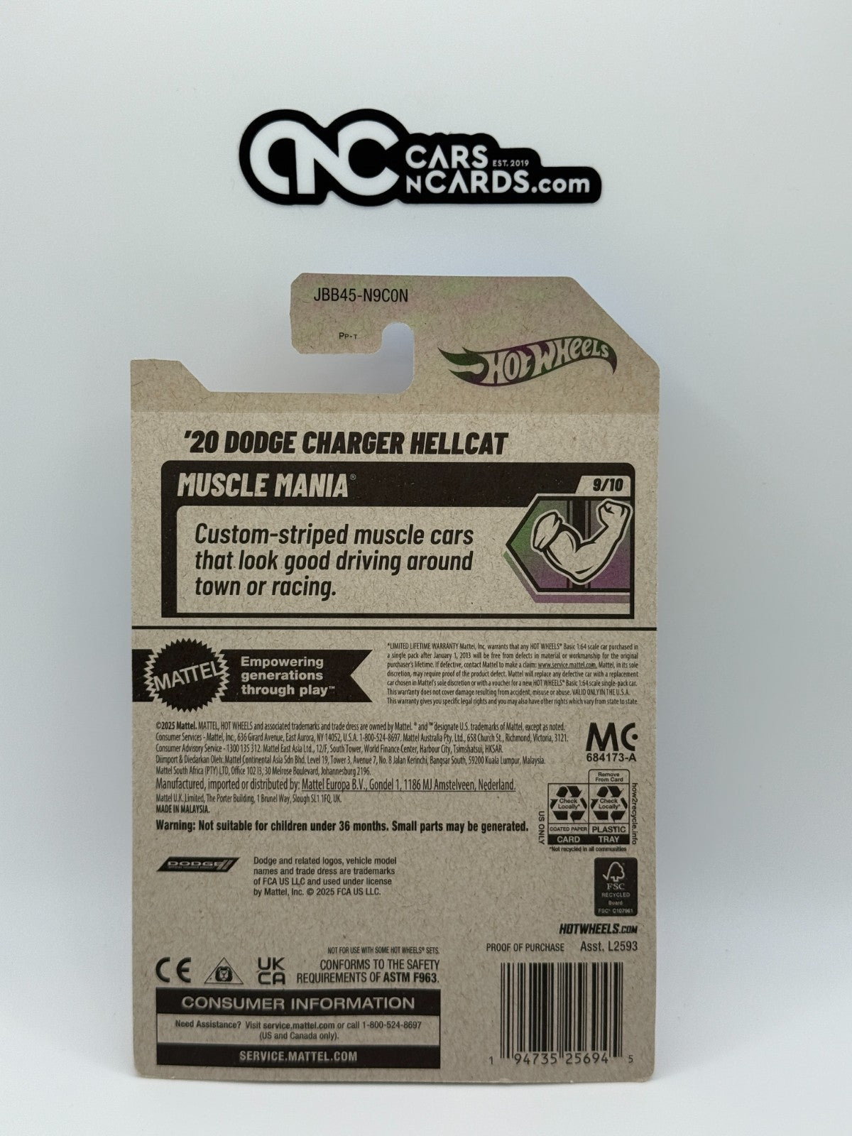 2025 Hot Wheels Muscle Mania 9/10 '20 Dodge Charger Hellcat Pink