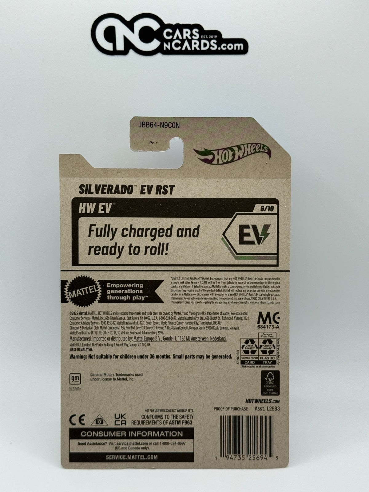 2025 Hot Wheels HW EV 6/10 Silverado EV RST Orange