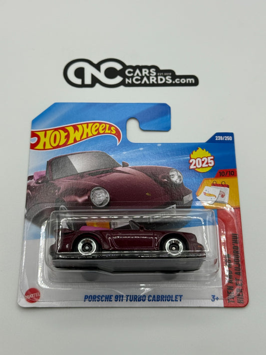 2025 Hot Wheels Then ands Now Porsche 911 Turbo Cabriolet Purple Short Card