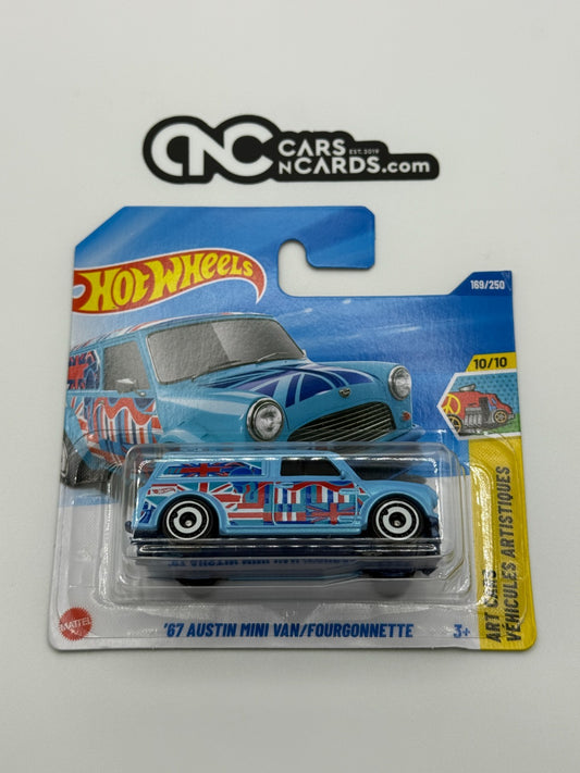 2025 Hot Wheels Art Cars 10/10 '67 Austin Mini Van Blue Short Card