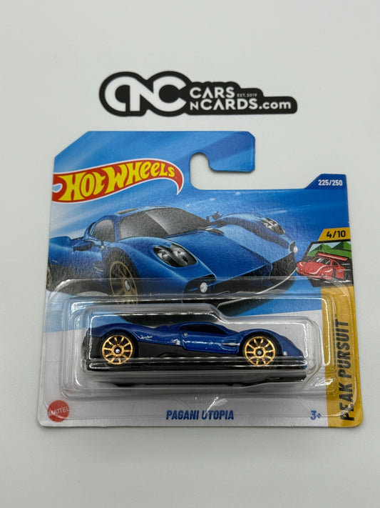 2025 Hot Wheels Peak Pursuit 4/10 Pagani Utopia Blue Short Card