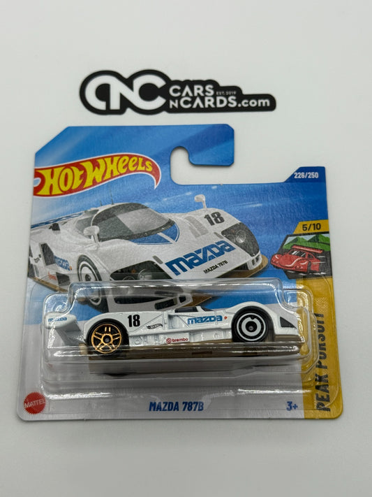 2025 Hot Wheels Peak Pursuit 5/10 Mazda 787B White Short Card