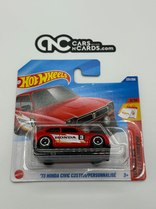 2025 Hot Wheels Then and Now 9/10 '73 Honda Civic Custom Short Card