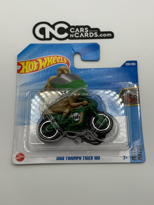 2025 Hot Wheels Moto 5/5 Treasure Hunt 1966 Triumph Tiger 100 Short Card