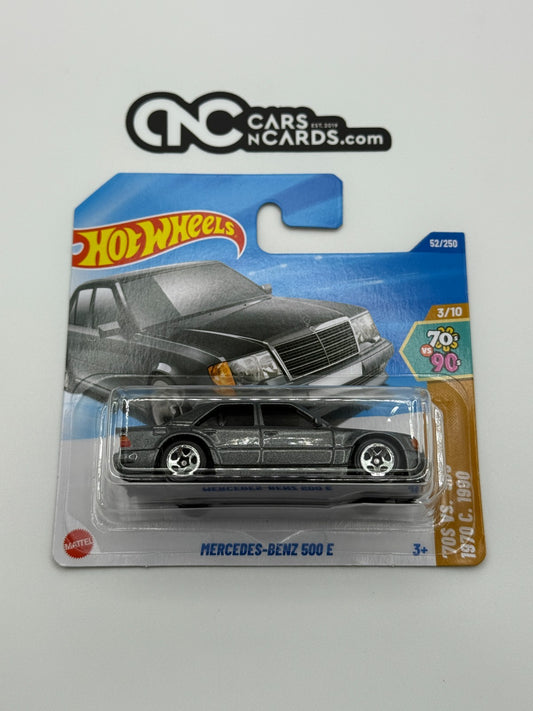 2025 Hot Wheels '70s Vs '90s 3/10 Mercedes-Benz 500 E Gray Short Card