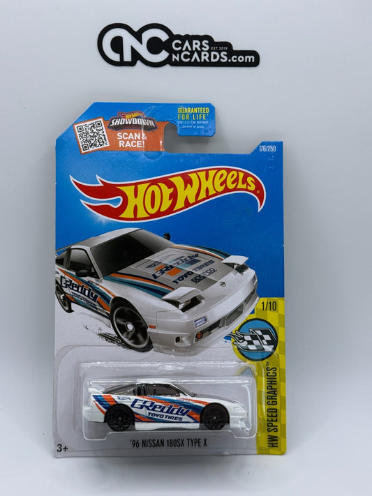 2016 Hot Wheels HW Speed Graphics 1/10 '96 Nissan 180SX Type X GReddy White