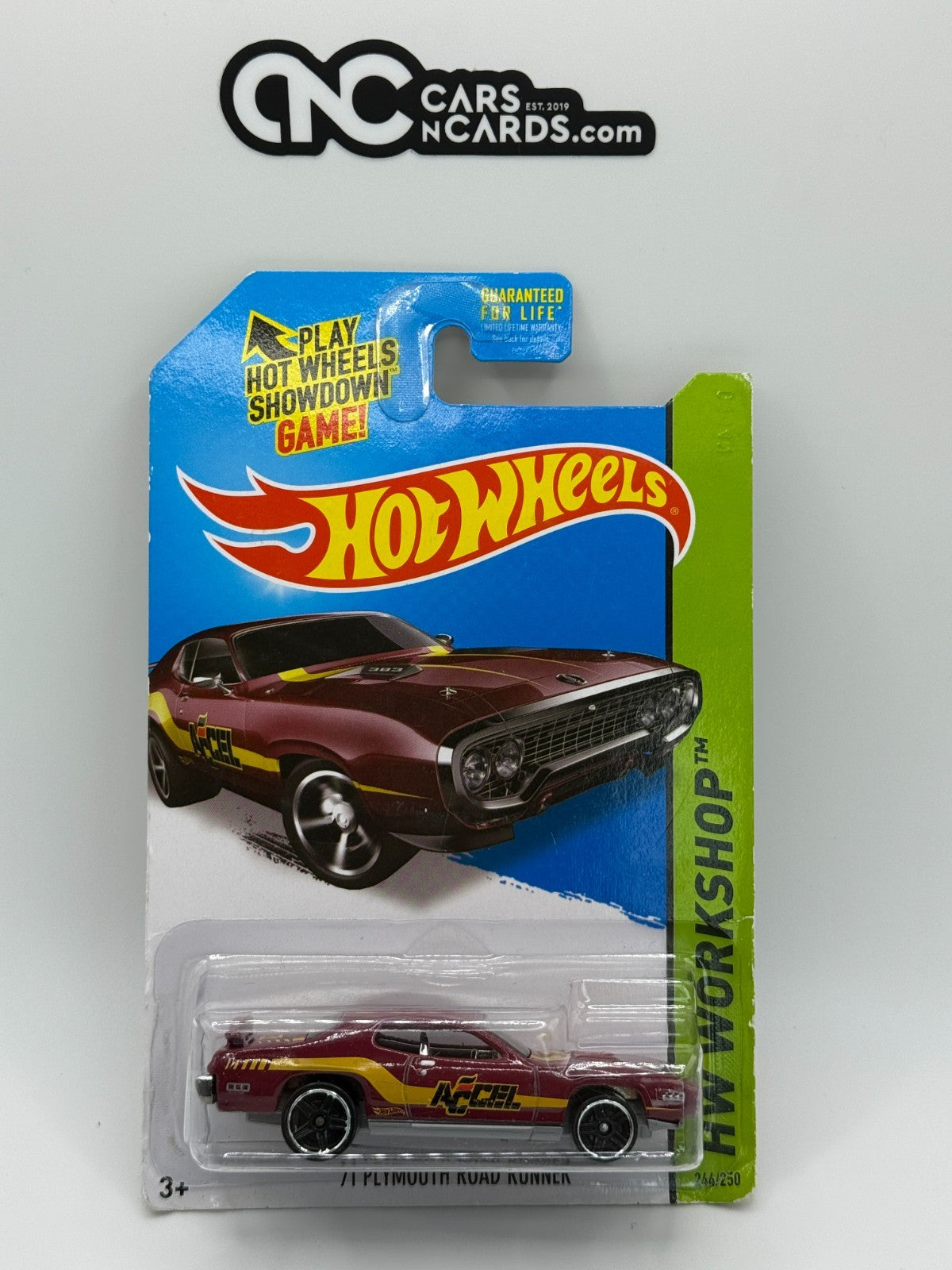 2014 Hot Wheels HW Workshop '71 Plymouth Road Runner Accel (Card Damage)