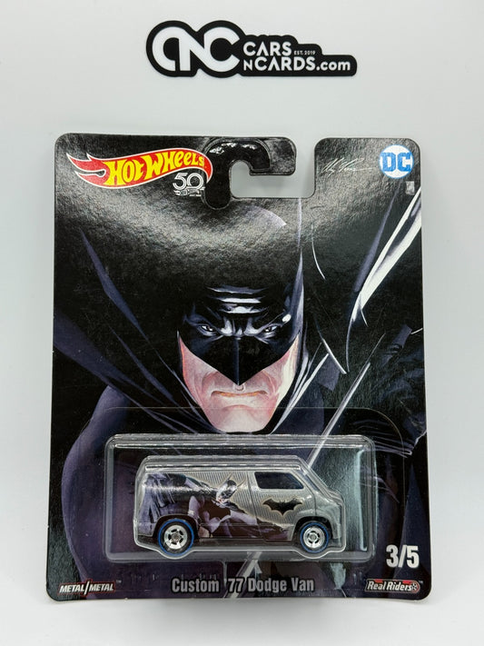 2018 Hot Wheels Premium DC Comics Custom '77 Dodge Van (Cracked Blister)