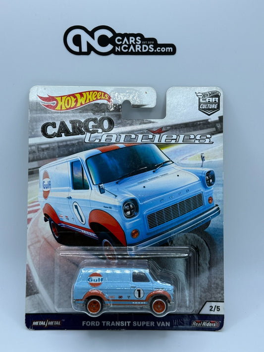 2018 Hot Wheels Premium Cargo Carriers 2/5 Ford Transit Super Van (Soft Corners)