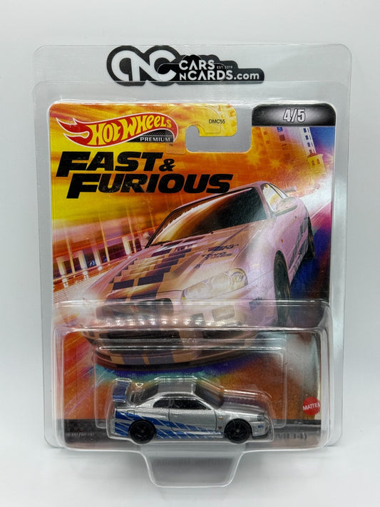 2022 Hot Wheels Premium Fast & Furious 4/5 Nissan Skyline GT-R BNR34 W/Protector