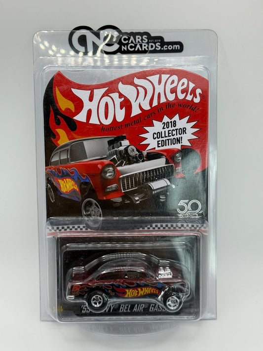 2018 Hot Wheels Mail In Collector Edition '55 Chevy Bel Air Gasser W/Protector