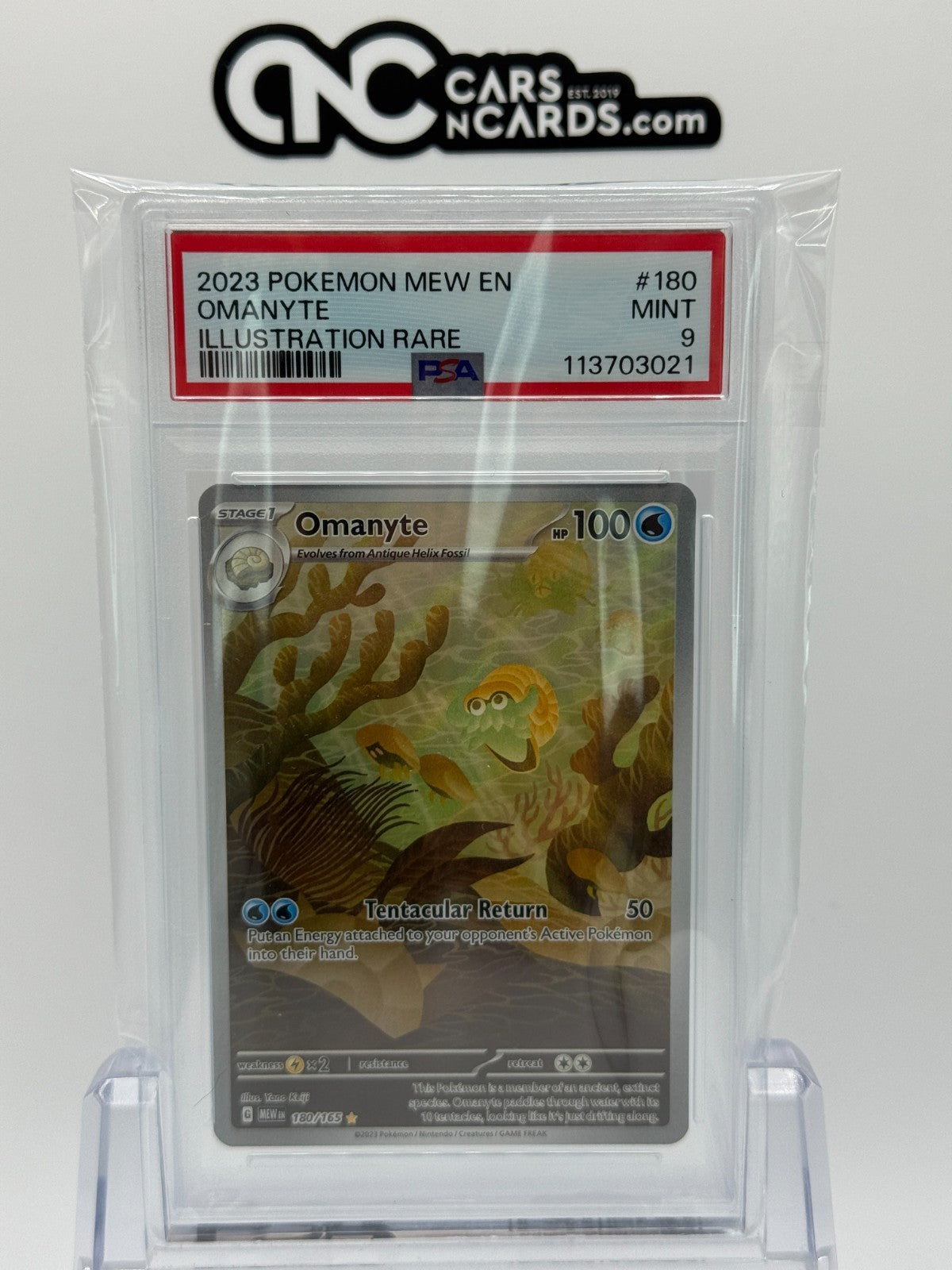 2023 POKEMON MEW EN-151 #180 OMANYTE ILLUSTRATION RARE PSA 9