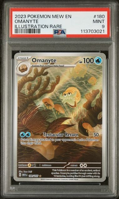 2023 POKEMON MEW EN-151 #180 OMANYTE ILLUSTRATION RARE PSA 9