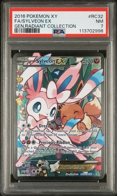 2016 POKEMON XY GENERATIONS RADIANT COLLECTION #RC32 FA/SYLVEON EX RADIANT PSA 7
