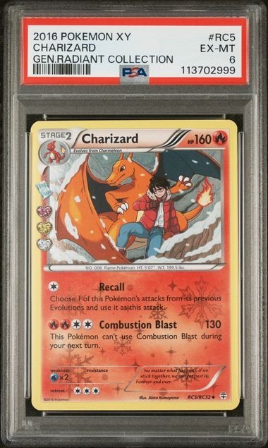 2016 POKEMON XY GENERATIONS RADIANT COLLECTION #RC5 CHARIZARD GEN.RADIANT PSA 6